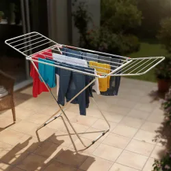Plantex Stainless Steel Cloth Dryer Stand/Dry Clothes Stand/Foldable Dry Clothes Stand/Steel Cloth Stand (Chrome)