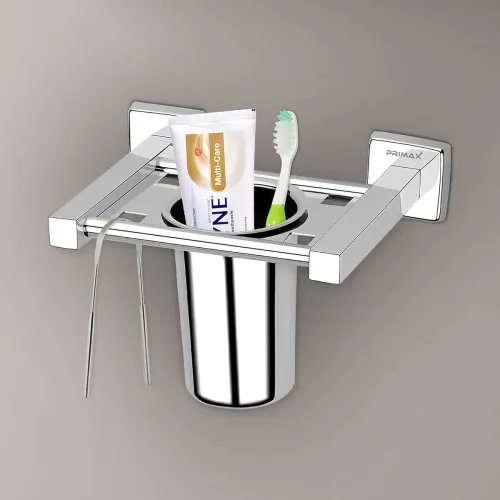 Image of Plantex (Primax) Square Stainless Steel Tooth Brush Holder