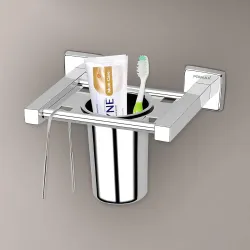 Plantex (Primax) Square Stainless Steel Tooth Brush Holder