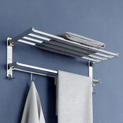 Plantex Stainless Steel Towel Hanger for Bathroom/24 Inch Folding Wall Mounted