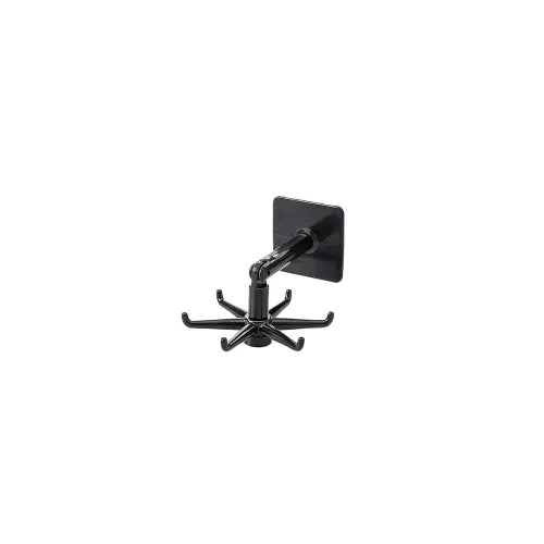 Image of Plastic 1 Piece 360 ° Rotating Folding Hook Self-Adhesive Wall Hook