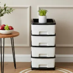 Plastic 4-Layer Modular Storage Drawer Organizer