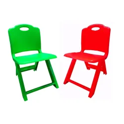 Plastic Chairs for Kids, Set of 2 (Green & Red)