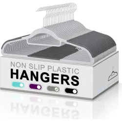 Plastic Clothes Hanger Wardrobe Storage Organizer Rack Plastic Hangers Heavy Duty Dry Wet Clothes Hangers with Non-Slip