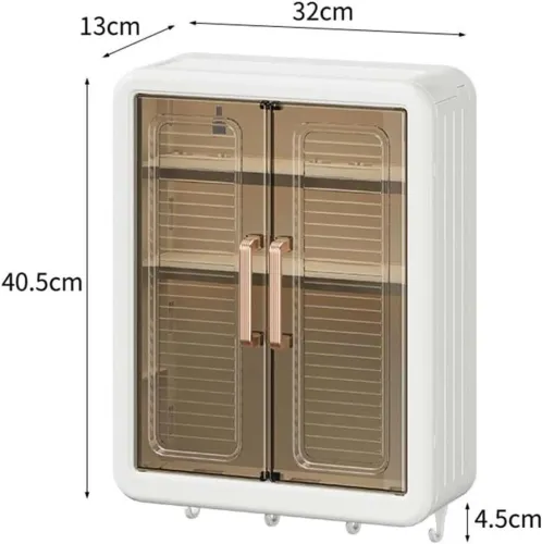 Image of Plastic Crockery Cabinet (Finish Color - White, DIY(Do-It-Yourself))