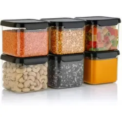 Plastic Food Storage Container Set with Airtight Lids (500ml, 6Pcs)