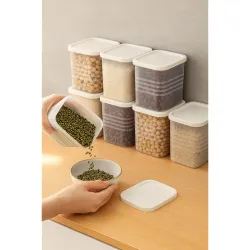  Zipnest Plastic Kitchen Storage Containers (800ml, Pack of 6, Leak-Proof, White)