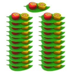 Plastic - Leaf Shape Thamboolam Set With Pasupu Kumkum