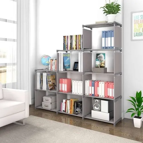 Image of Plastic Metal 9Shelf Book Organizer 