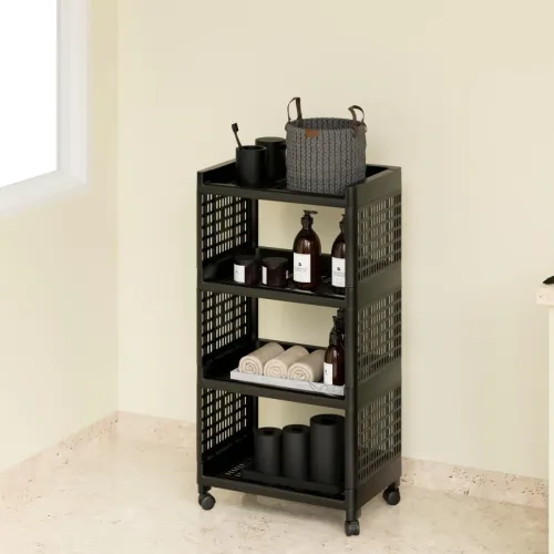 Image of Plastic Multipurpose Storage Racks | 4 Shelfs Storage Organizer Racks for Home