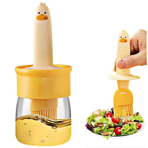 Image of Plastic Oil Dispenser Bottle with Silicone Brush