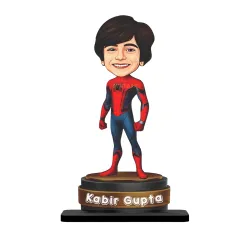 Plastic Personalized Gift for Kids,Friends Character Caricature Novelty Photo Frame Unique Design Customized Gift for Children,Tabletop Return Gift Idea (SPIDERMAN,7 INCHES),Multicolor
