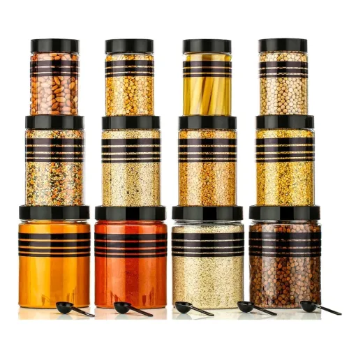 Image of Plastic Pet Storage Jar and Container (Set of 12)