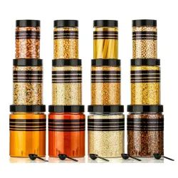 Plastic Pet Storage Jar and Container (Set of 12)