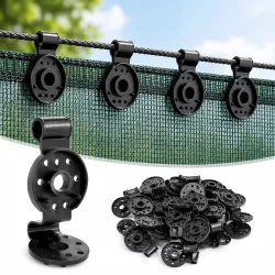 Plastic Shade Net Clips with Hole and Rope Hook, 30 Pcs