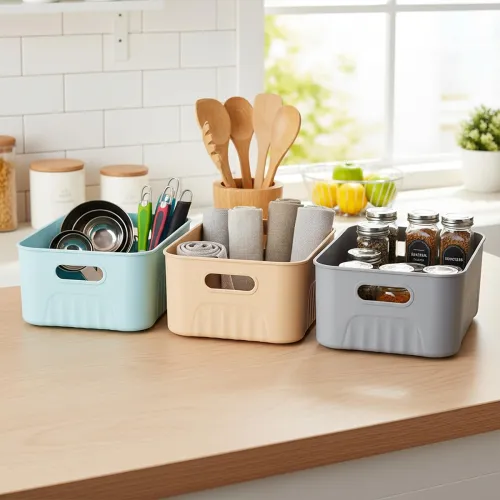Image of Plastic Storage Baskets wardrobe organizer Multipurpose storage and organisers for Kitchen
