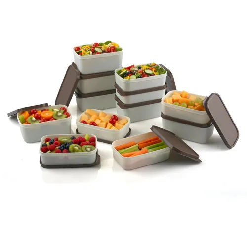 Image of Plastic Storage Food Containers with Lid Set of 12(6x350ml & 6x250ml)