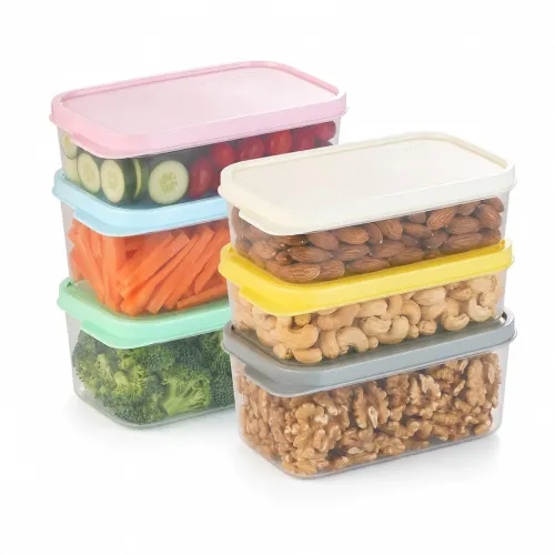 Image of Plastic Storage Food Containers with Lid Set of 12 (6x350ml & 6x250ml) 