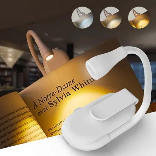 Image of Plastic Study Lamp for Students, Reading Light, Night Lamp for Study, Book Reading Light with Clip, Book Lamp