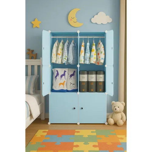 Image of Plastic Wardrobe for Kids Clothes – Durable, Easy to Use Anti-Skid & Non-Slip Effective Professional Collapsible Wardrob
