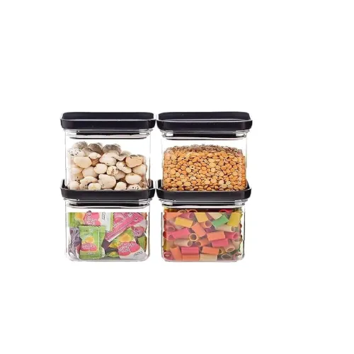 Image of Plastic Push Kitchen Storage Containers Set 500ml Pack of 4