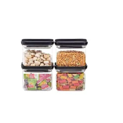 Plastic Push Kitchen Storage Containers Set 500ml Pack of 4