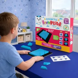 PLAY PANDA Brain Booster Puzzle Game with 11 Magnetic Shapes & Board for 5+ yrs Kids
