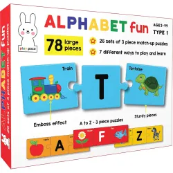 Play Poco Alphabet Fun Type 1 - 78 Piece Alphabet Matching Puzzle - 7 Different Ways to Play and Learn - Includes 78 Lar