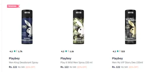 Image of playboy Deodorant Spray Minimum 60% Discount
