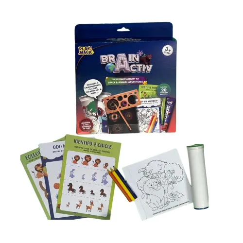 Image of PlayMagic BrainActiv Kaleidoscope Making DIY Kit for Kids 3+|Magical Pattern Creation Kit|2 Kaleidoscopes, Scratch Sheet