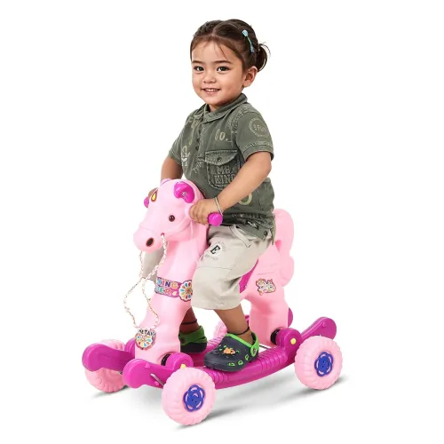 Image of Playzip Rocking Horse – Magenta, 1-3 Yrs