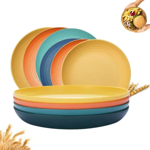 Image of PLENARO 20 CM Wheat Straw Plates Pack of 6