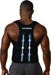PLETHEON belt for back pain with metal back Posture Corrector 