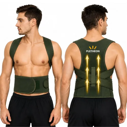 Image of PLETHEON Posture Corrector Belt for Men & Women, Upper Back Brace (Green)
