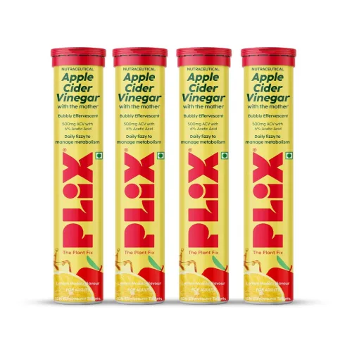 Image of The Plant Fix Plix Apple Cider Vinegar Effervescent Tablet With Mother | Supports Metabolism & Appetite Control With 500