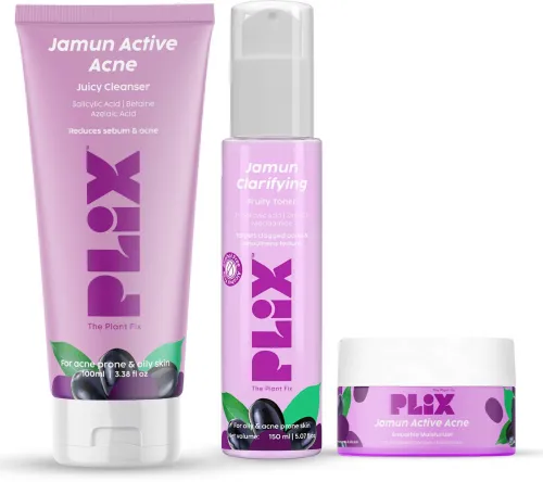 Image of Plix Jamun Active Acne Regime Set (Toner, Cleanser & Moisturizer)