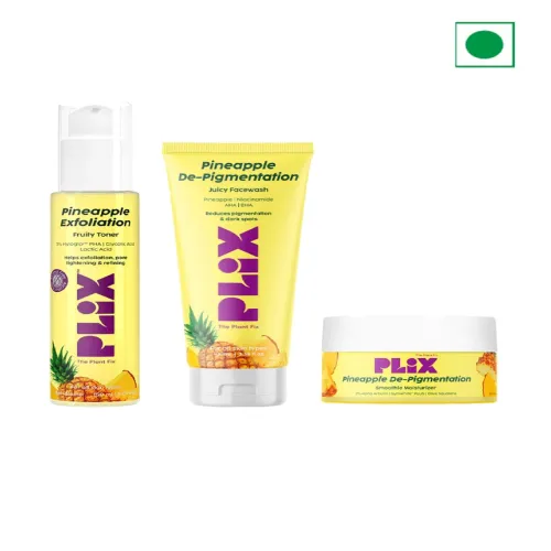 Image of PLIX Pineapple Clarifying Skincare Kit (Toner + Face Wash + Moisturizer)