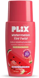 The Plant Fix Plix Sunscreen - SPF 50 PA++++ Watermelon Tint Twist Color-Adapting Sunscreen | Lightweight & Instant Glow
