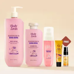 Plum BodyLovin' All-New Boardroom In Bora Bora Collection + 2 Iconic Vanilla Caramello Freebies 770ml (5 Items in the set)