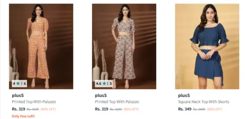 Image of Plus Women Top With Palazzo Flat 90% Discount