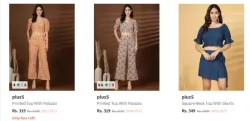 Plus Women Top With Palazzo Flat 90% Discount