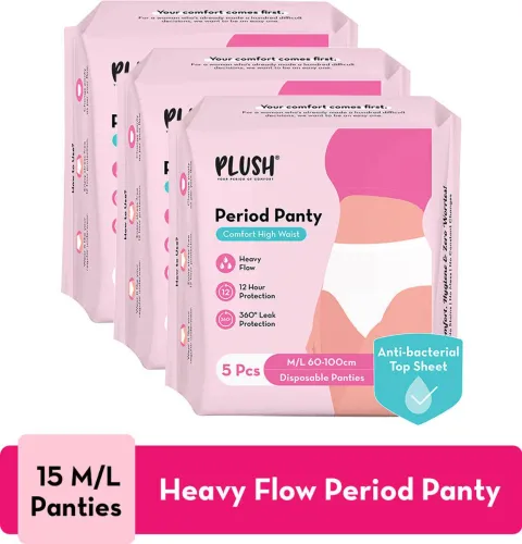 Image of PLUSH Comfort High Waist Disposable Period Panty(Pack of 15)