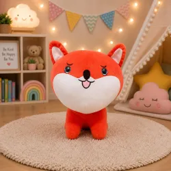 Plush Dog Stuffed Animal Toy, Orange and White, Soft Cuddly Design