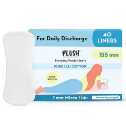 Plush Ultra Thin Daily Panty Liners - 155mm (40 Liners)