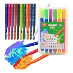 PLUSPOINT Magic Colors Changing Pen Set – 12 Pcs Colour Changing Sketch Pens, Colouring Kit Art Markers Colour Sketch Pens Set for Kids, Artists Sketching Drawing Materials, Art & Craft Supp...