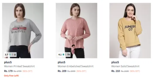 Image of Pluss Sweatshirt Starting @ ₹179