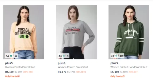 Image of Pluss Sweetshirt Starting At ₹179
