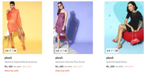 Image of Pluss Women Dress Flat 90% Discount
