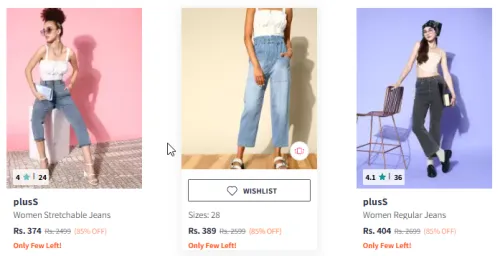 Image of Pluss Women Jeans Minimum Starting @ ₹374