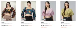 plusS Women Printed Neck Top Starting at ₹155